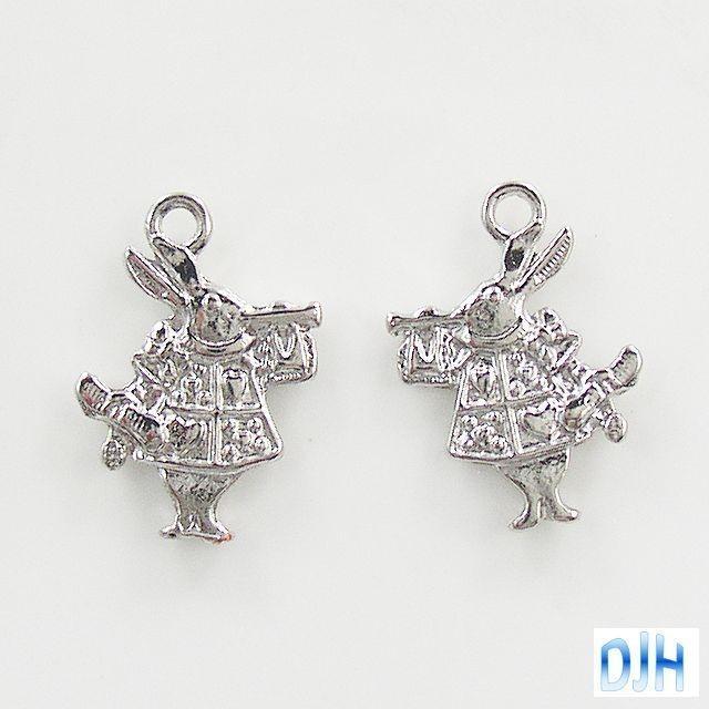 Bulk Wonderland Rabbit Easter Charm Pendant Select Qty