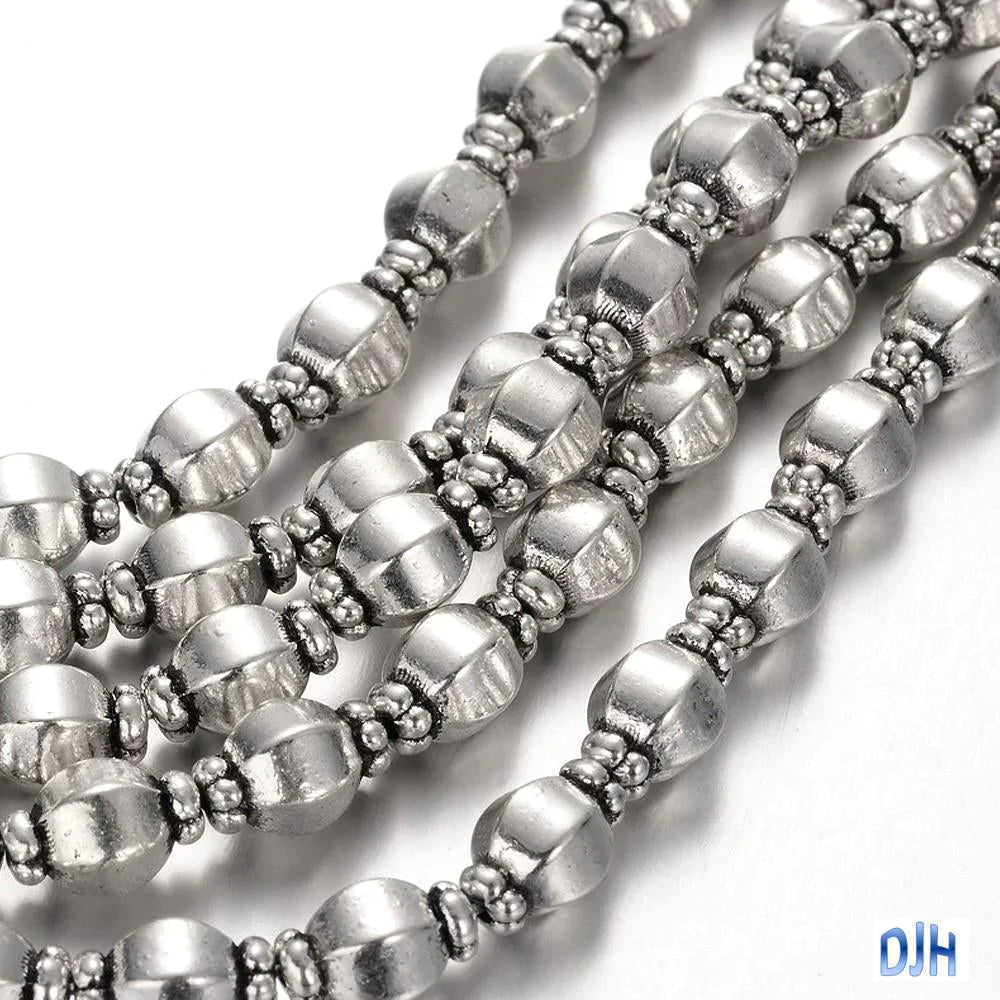 20pcs Antique Silver Lantern Spacer Beads Tibetan Style 10x7mm Hole 1mm
