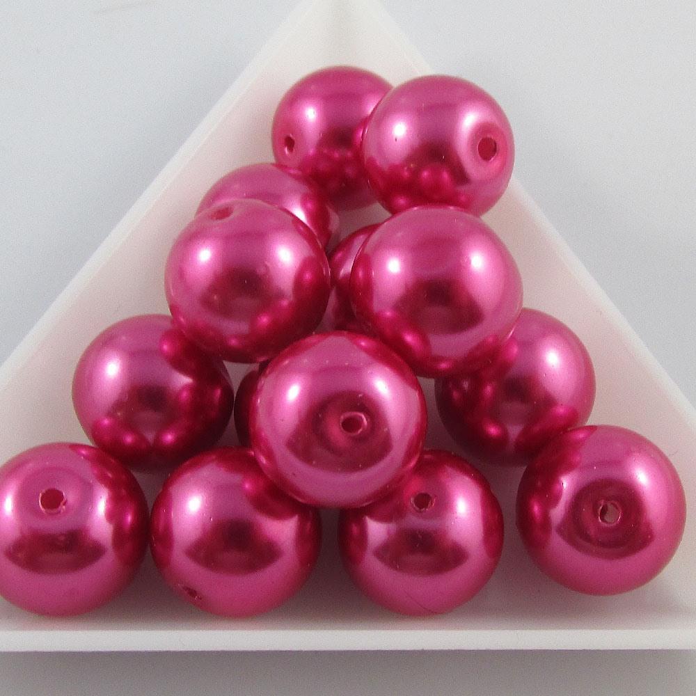 50g 22+ pcs Round Glass Pearl Beads 11mm Select from 12 colours