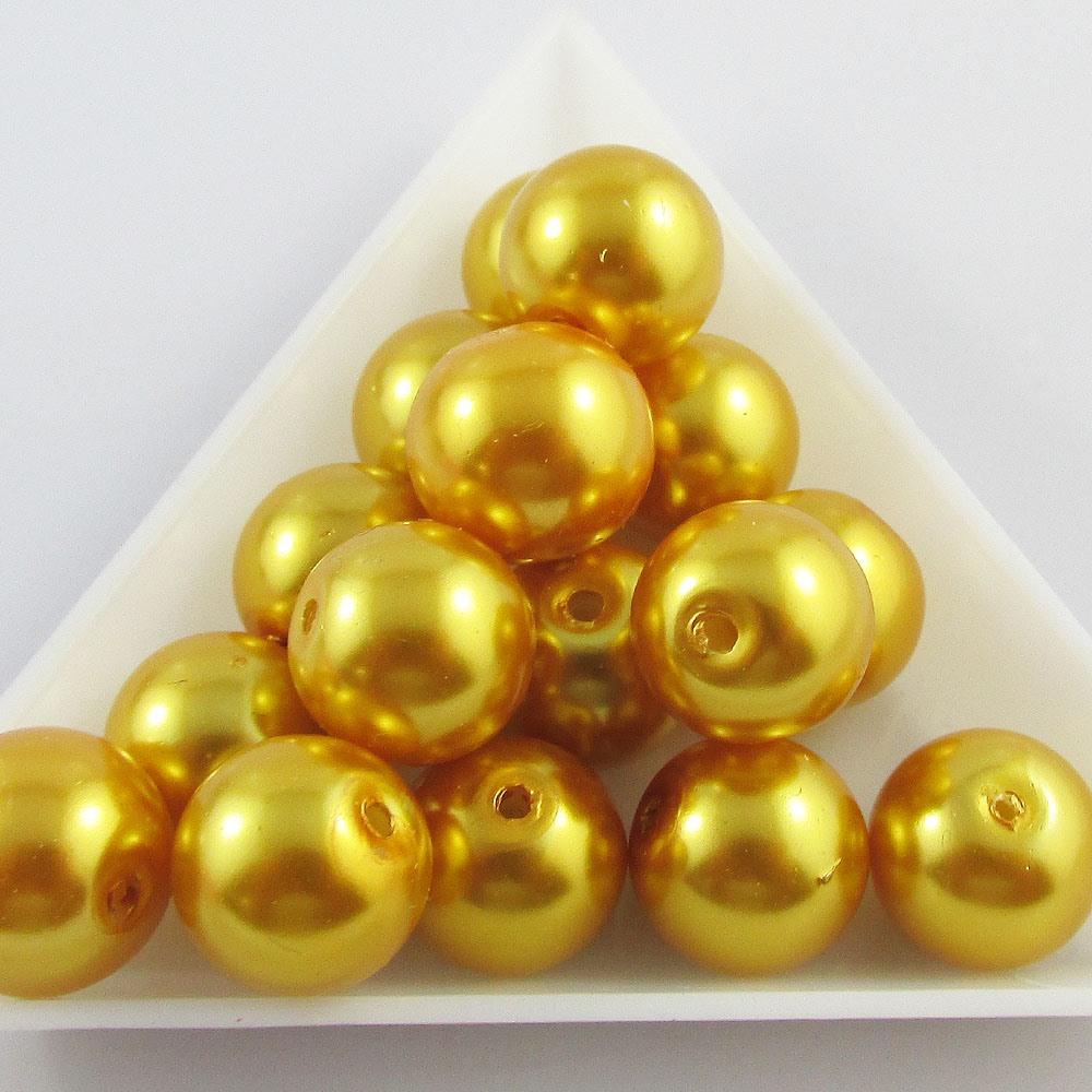 50g 22+ pcs Round Glass Pearl Beads 11mm Select from 12 colours