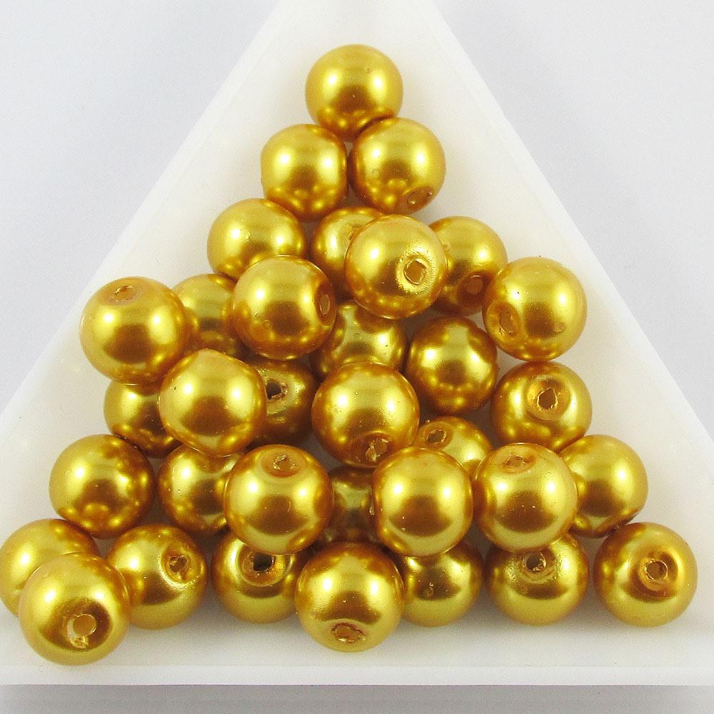 50g 40+ pcs Round Glass Pearl Beads 9mm Select from 12 colours