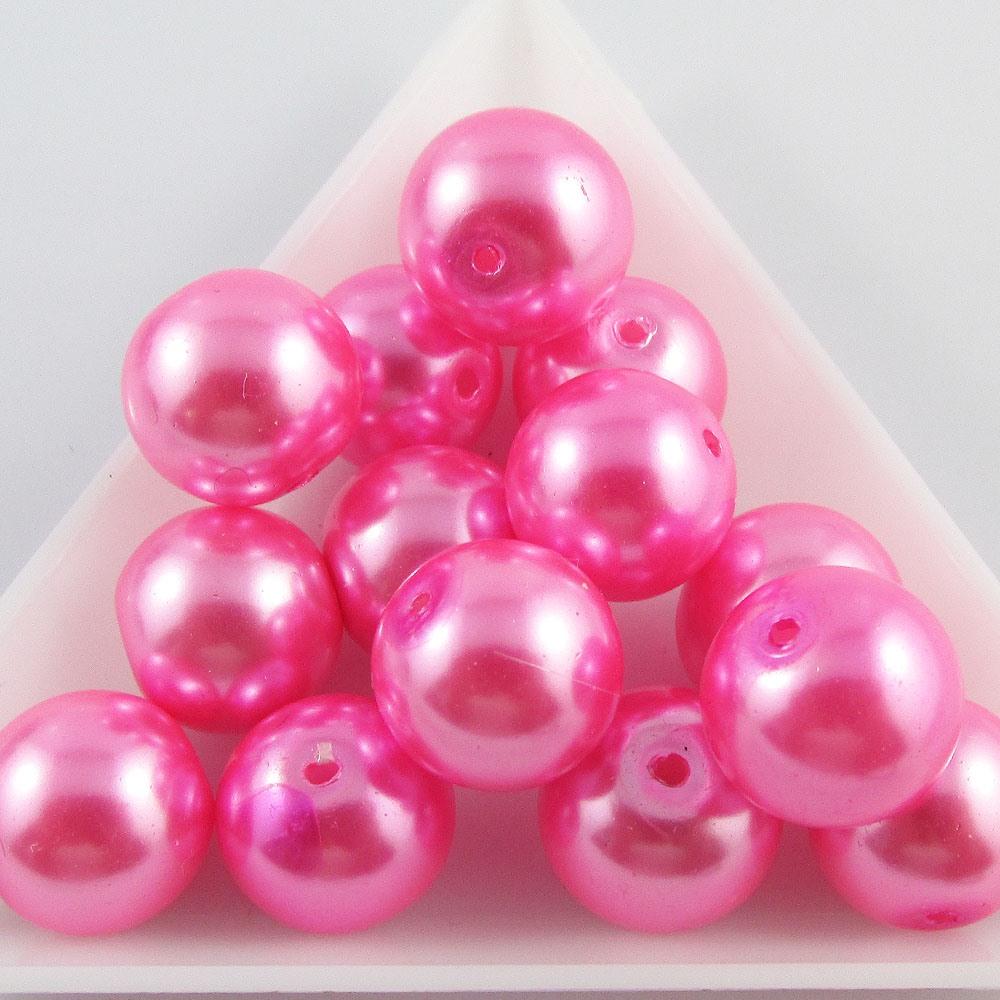 50g 22+ pcs Round Glass Pearl Beads 11mm Select from 12 colours