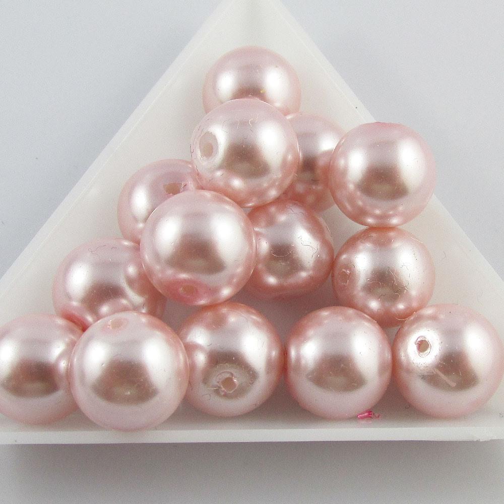 50g 22+ pcs Round Glass Pearl Beads 11mm Select from 12 colours