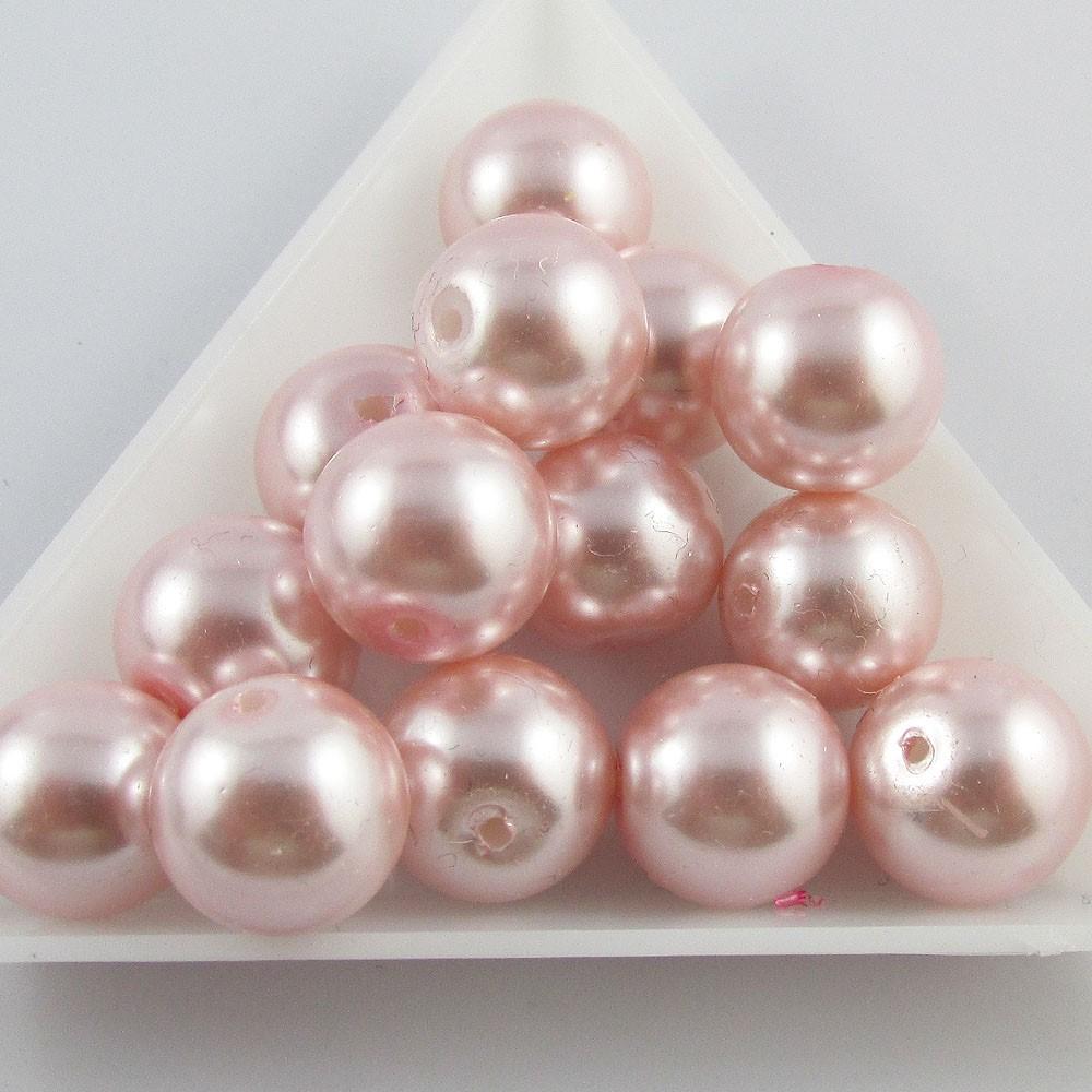 50g 40+ pcs Round Glass Pearl Beads 9mm Select from 12 colours