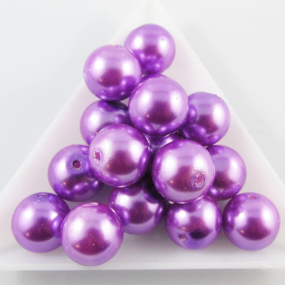 50g 40+ pcs Round Glass Pearl Beads 9mm Select from 12 colours