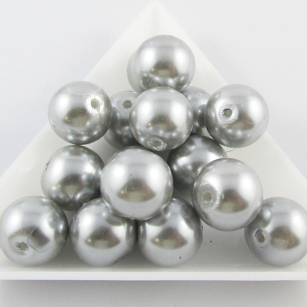 50g 22+ pcs Round Glass Pearl Beads 11mm Select from 12 colours