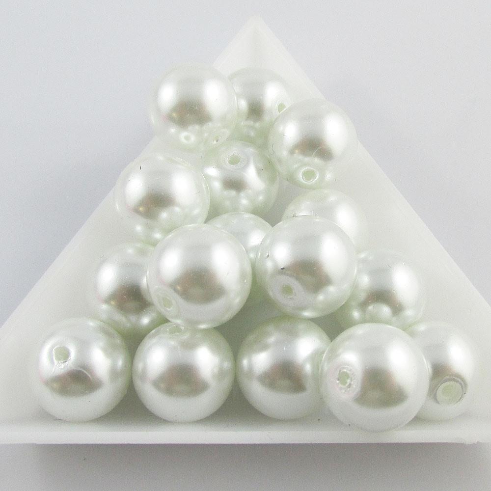 50g 22+ pcs Round Glass Pearl Beads 11mm Select from 12 colours