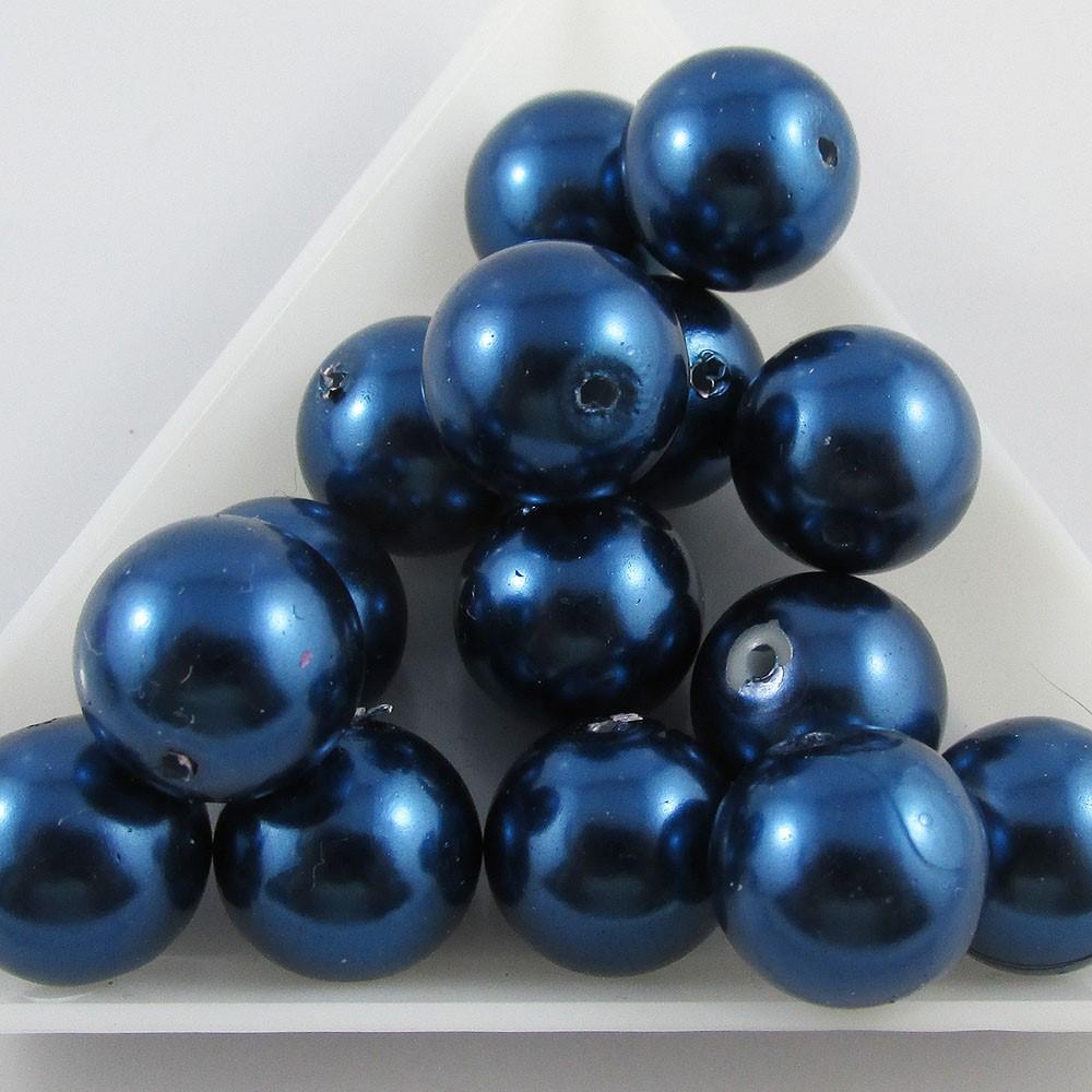 50g 40+ pcs Round Glass Pearl Beads 9mm Select from 12 colours