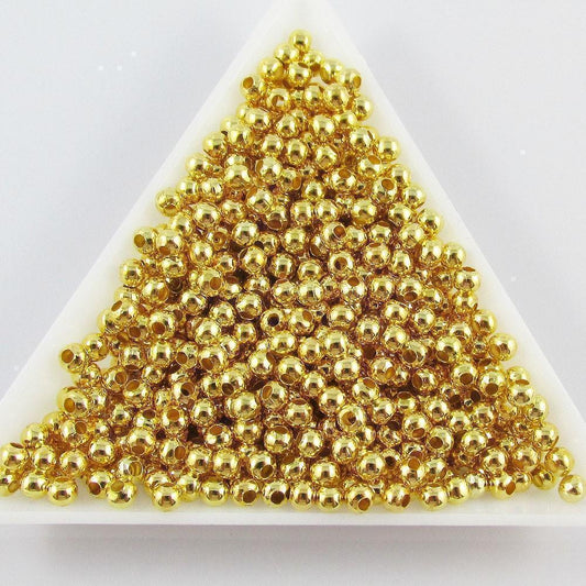 1000pcs Smooth Ball Spacer Beads 3mm Hole 1mm Select Silver Gold or Silver Tone