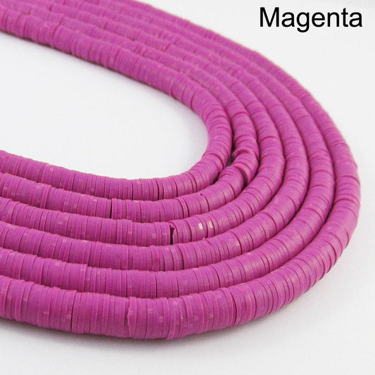 One Strand 330pcs Wafer Disc Pinks & Purples Polymer Clay Beads Katsuki Bead 6mm
