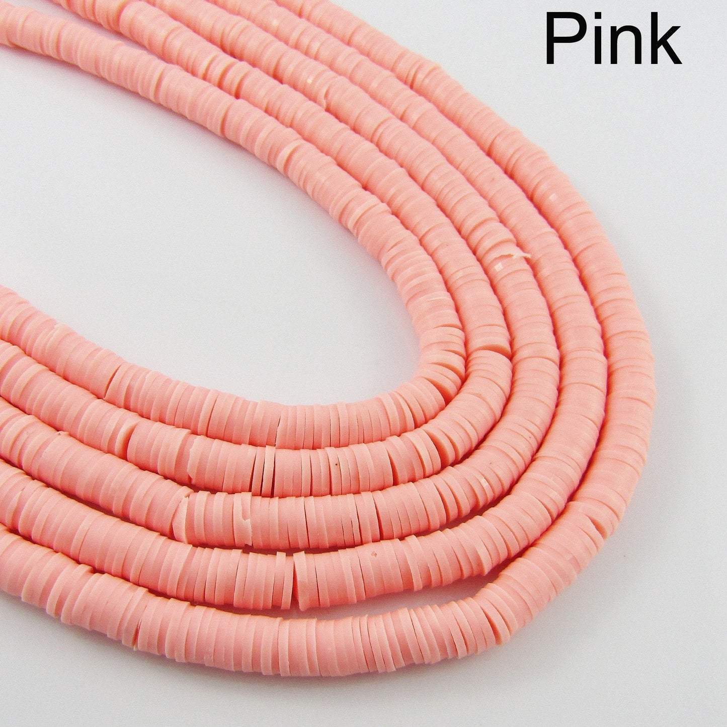 One Strand 330pcs Wafer Disc Pinks & Purples Polymer Clay Beads Katsuki Bead 6mm