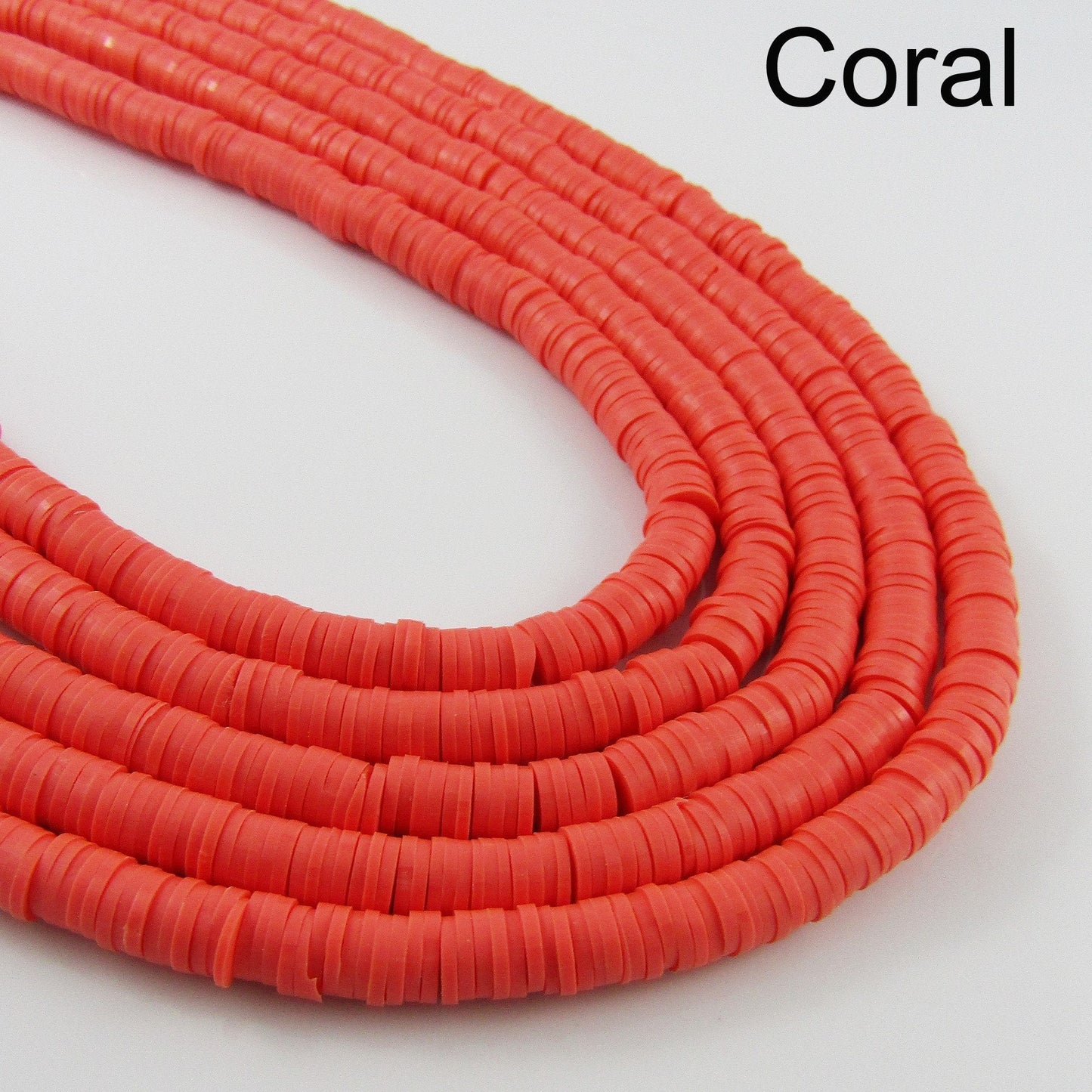 One Strand 330pcs Wafer Disc Orange & Reds Polymer Clay Beads Katsuki Bead 6mm