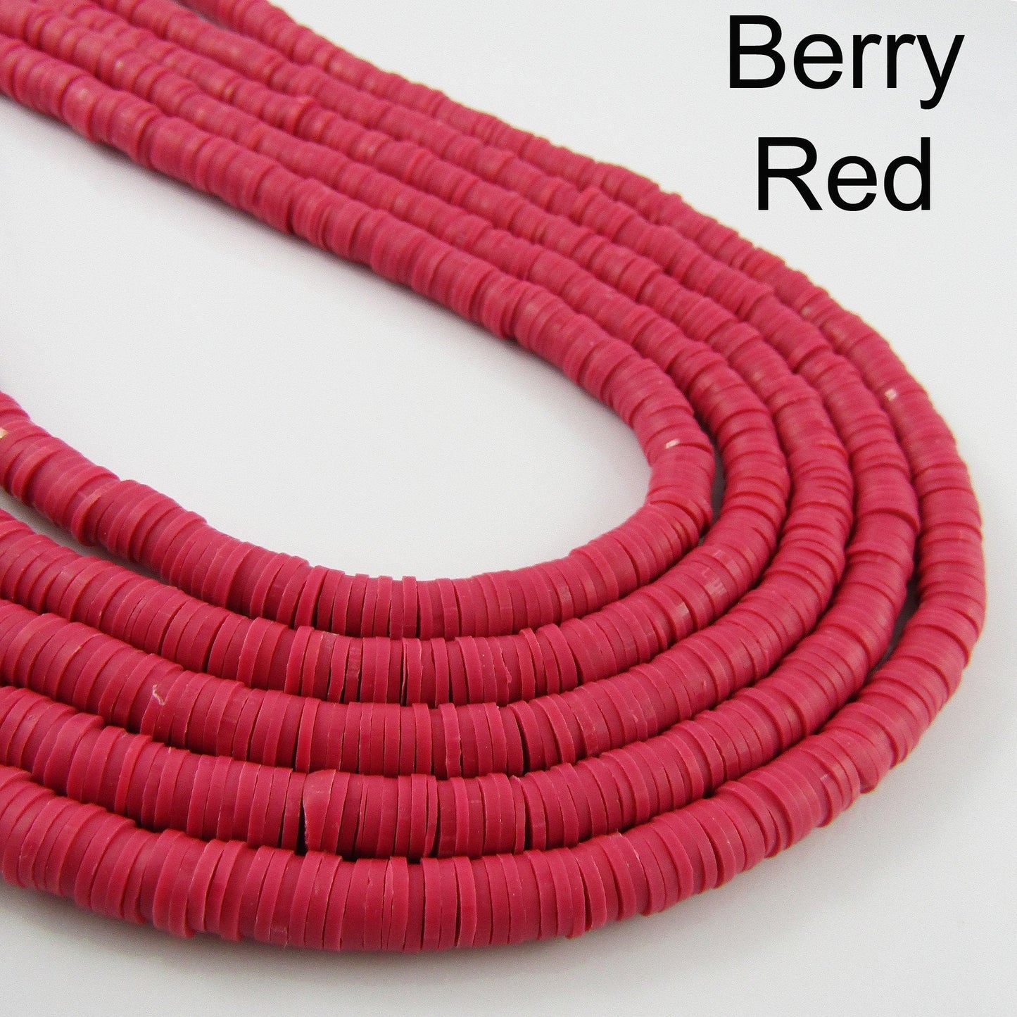One Strand 330pcs Wafer Disc Orange & Reds Polymer Clay Beads Katsuki Bead 6mm