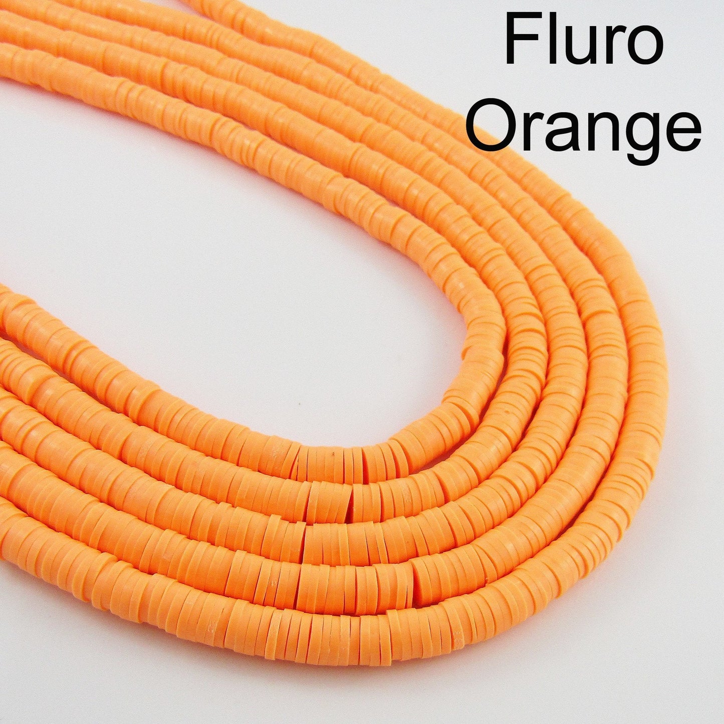 One Strand 330pcs Wafer Disc Orange & Reds Polymer Clay Beads Katsuki Bead 6mm