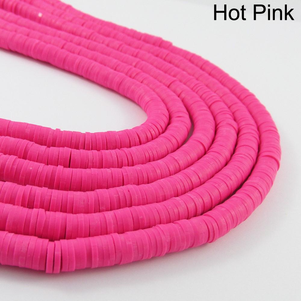 One Strand 330pcs Wafer Disc Pinks & Purples Polymer Clay Beads Katsuki Bead 6mm