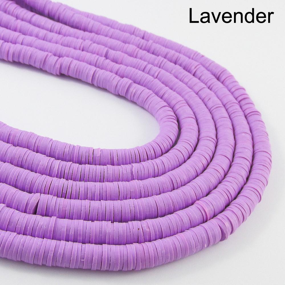 One Strand 330pcs Wafer Disc Pinks & Purples Polymer Clay Beads Katsuki Bead 6mm