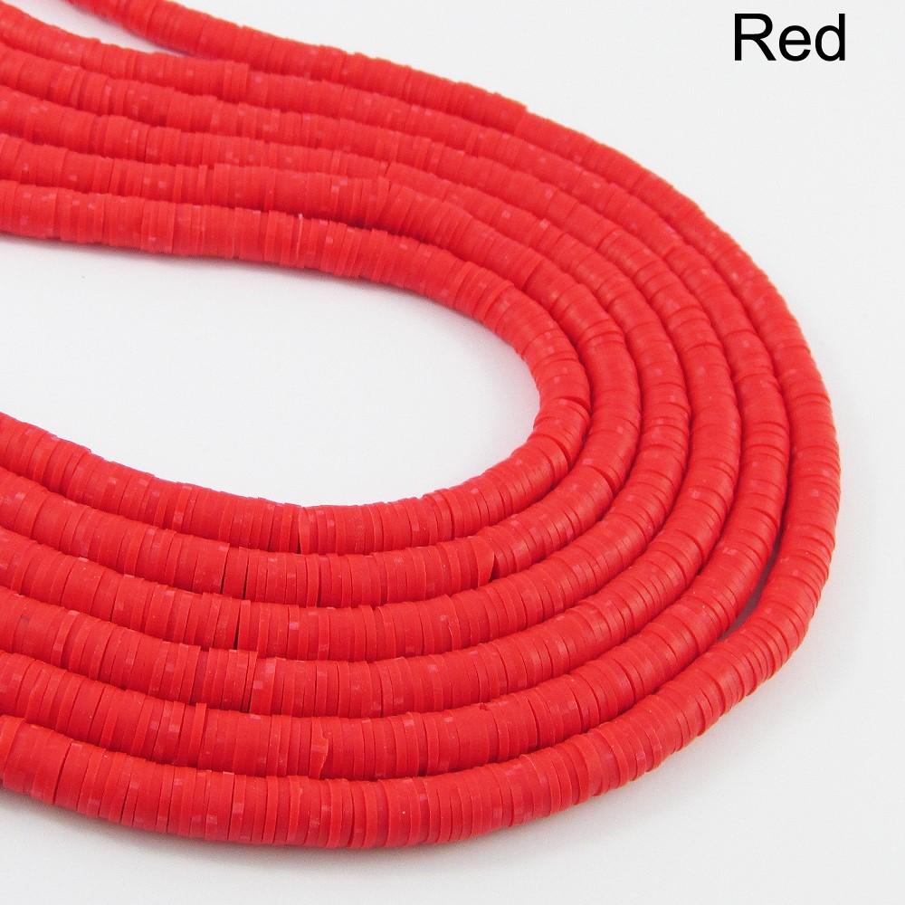 One Strand 330pcs Wafer Disc Orange & Reds Polymer Clay Beads Katsuki Bead 6mm