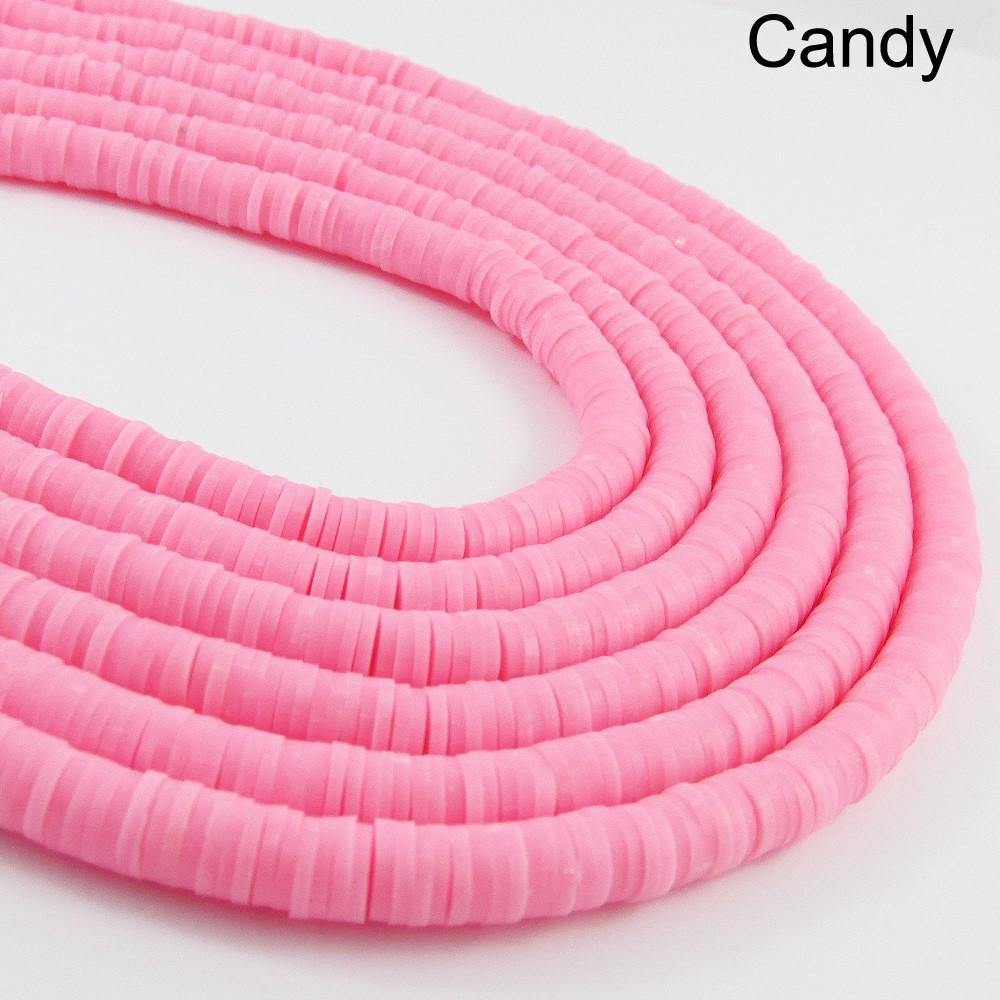 One Strand 330pcs Wafer Disc Pinks & Purples Polymer Clay Beads Katsuki Bead 6mm