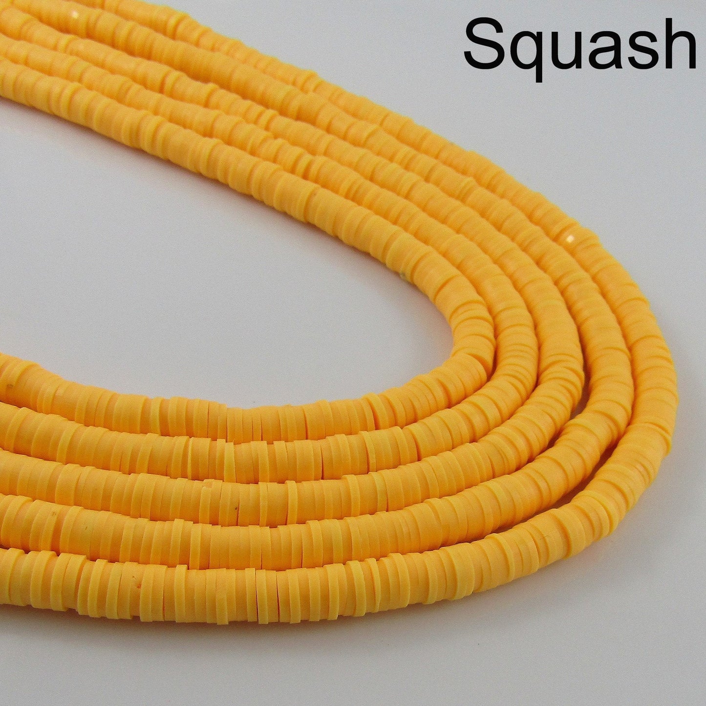 One Strand 330pcs Wafer Disc Orange & Reds Polymer Clay Beads Katsuki Bead 6mm