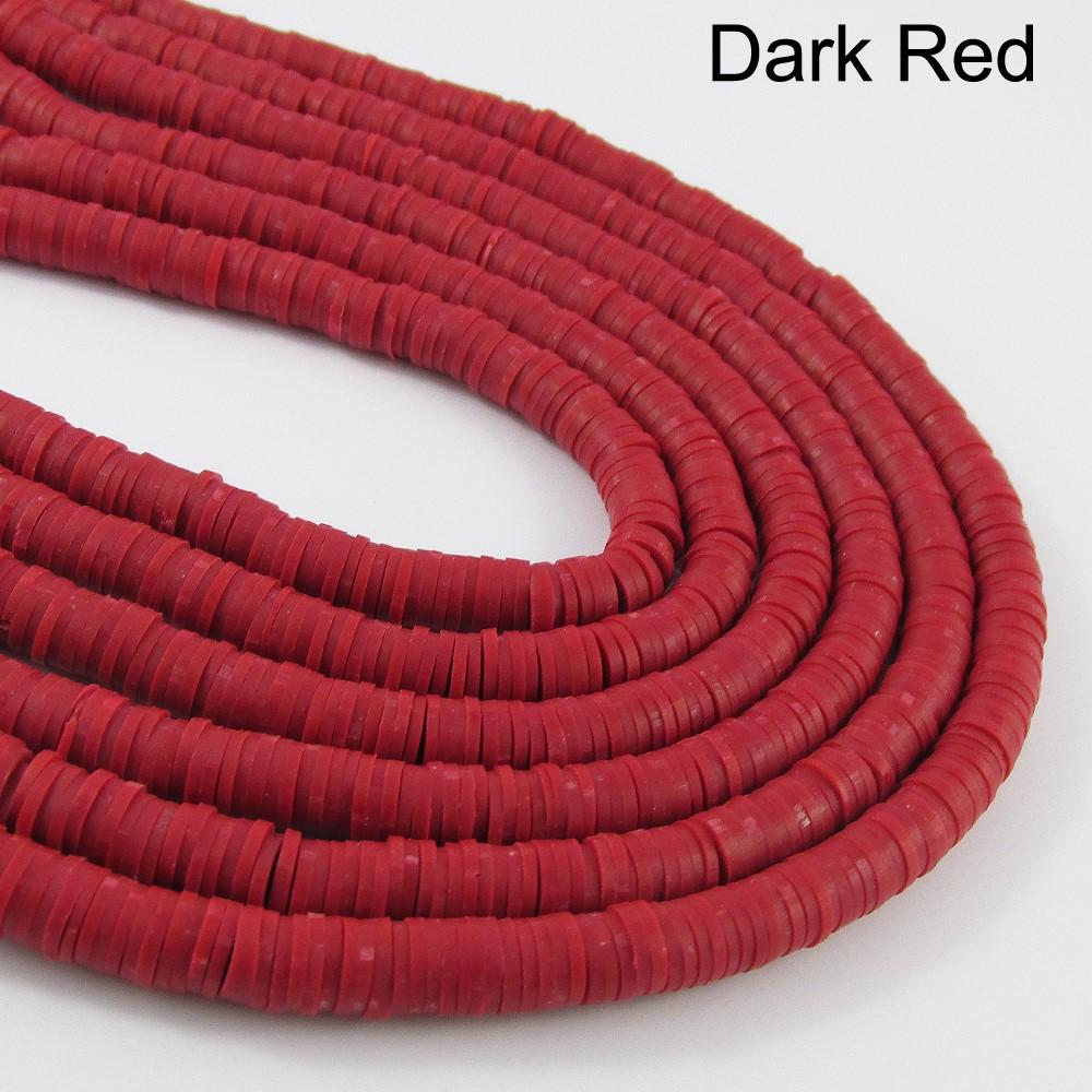 One Strand 330pcs Wafer Disc Orange & Reds Polymer Clay Beads Katsuki Bead 6mm