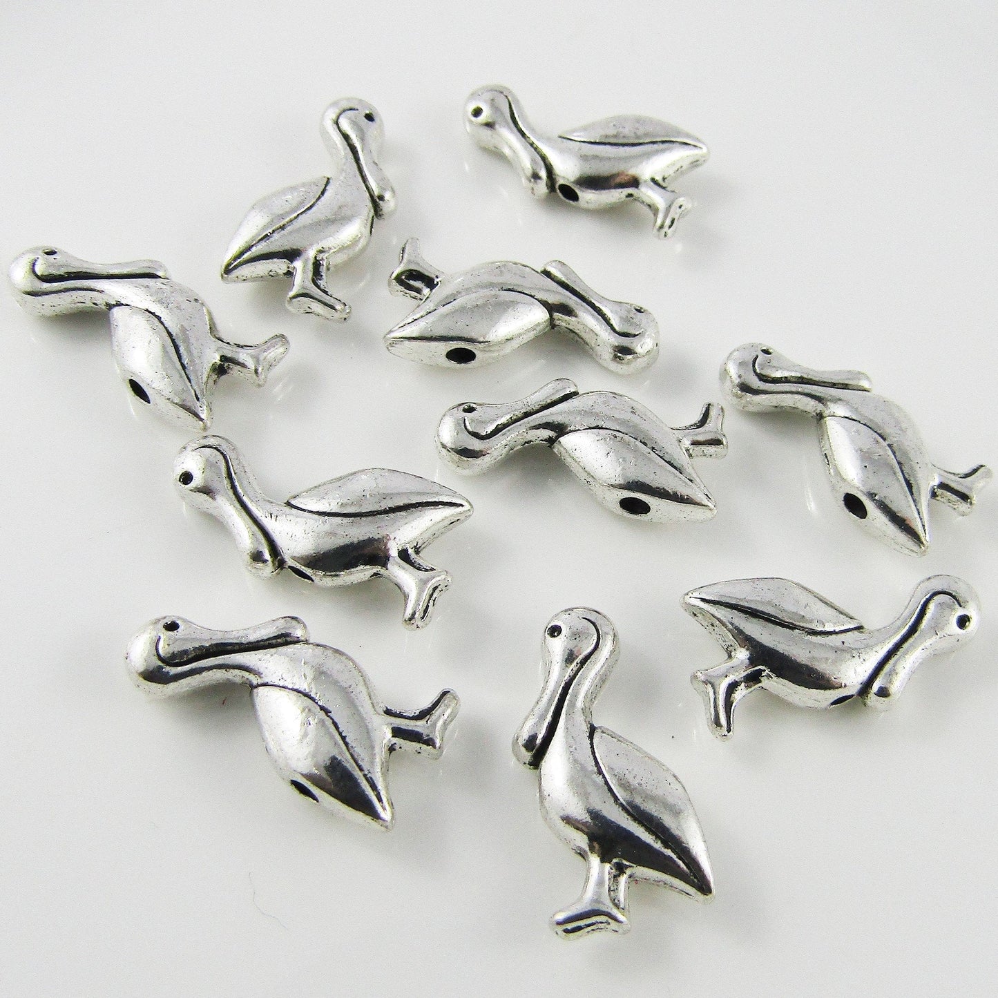 Bulk 10pcs Pelican Bead Alloy 20x13mm Hole size 1.5mm