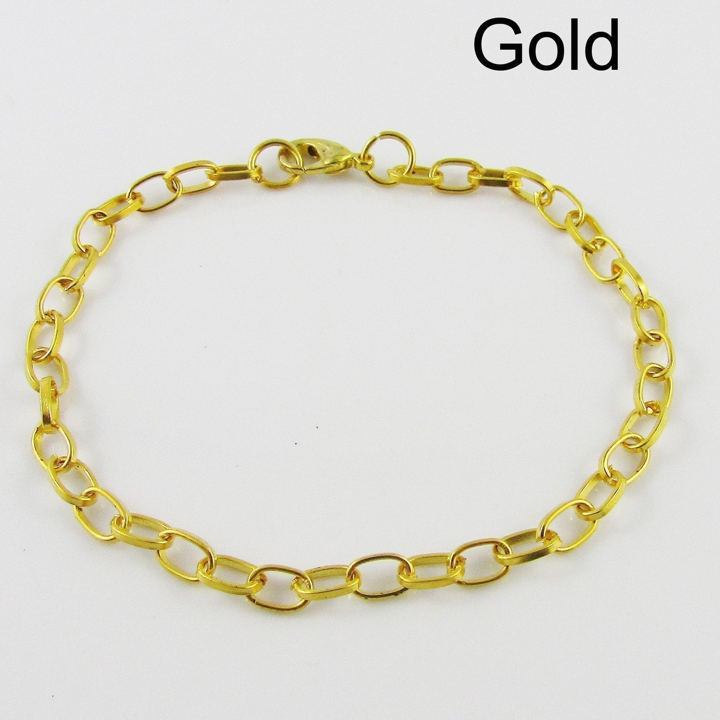 Bulk 5pcs Chain Link Bracelet 20cm Parrot Clasp Select Colour