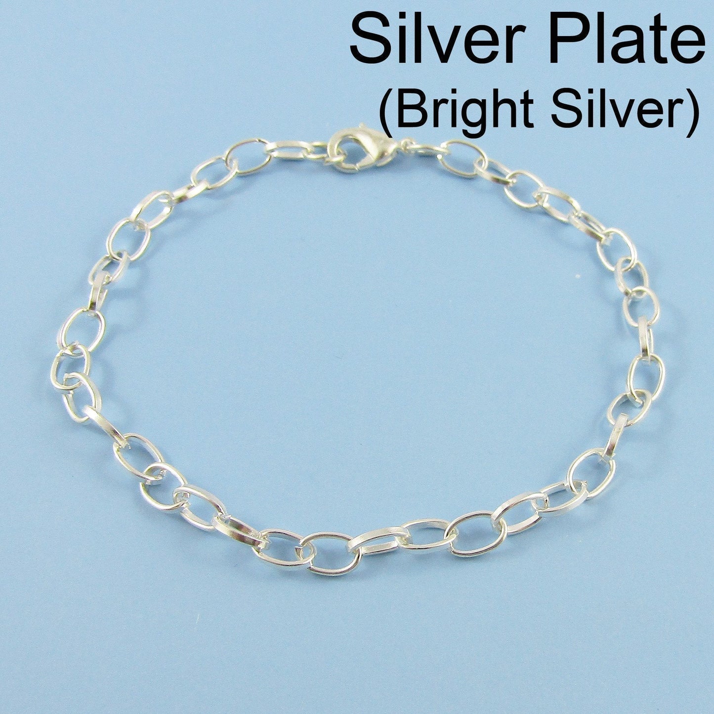 Bulk 5pcs Chain Link Bracelet 20cm Parrot Clasp Select Colour