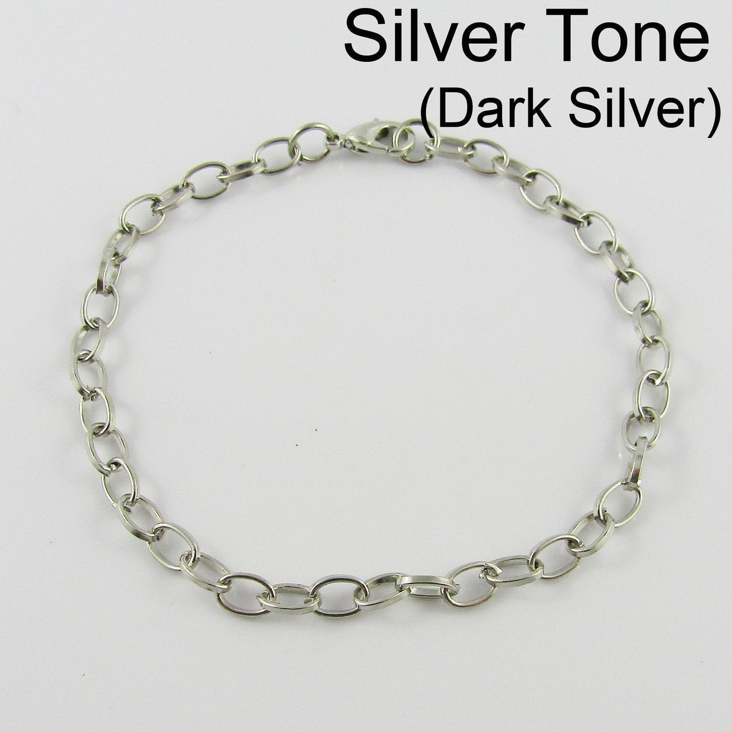 Bulk 5pcs Chain Link Bracelet 20cm Parrot Clasp Select Colour
