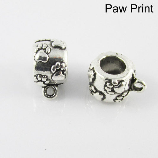 Bulk European Bail Findings Clasp Dog, Cat, Paw Print Select Qty