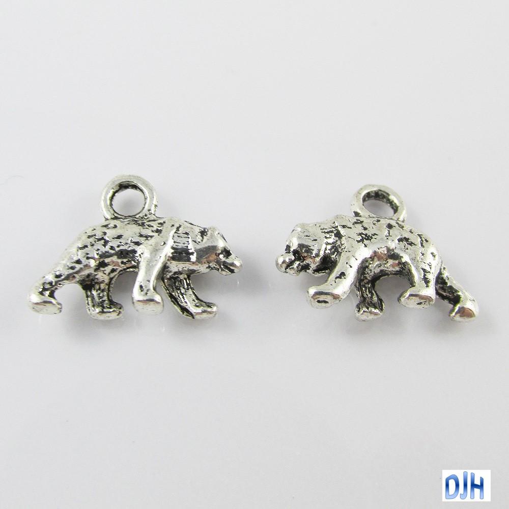 Bulk Bear Charm Pendant Grizzly Polar Bear 16x12mm Select Qty