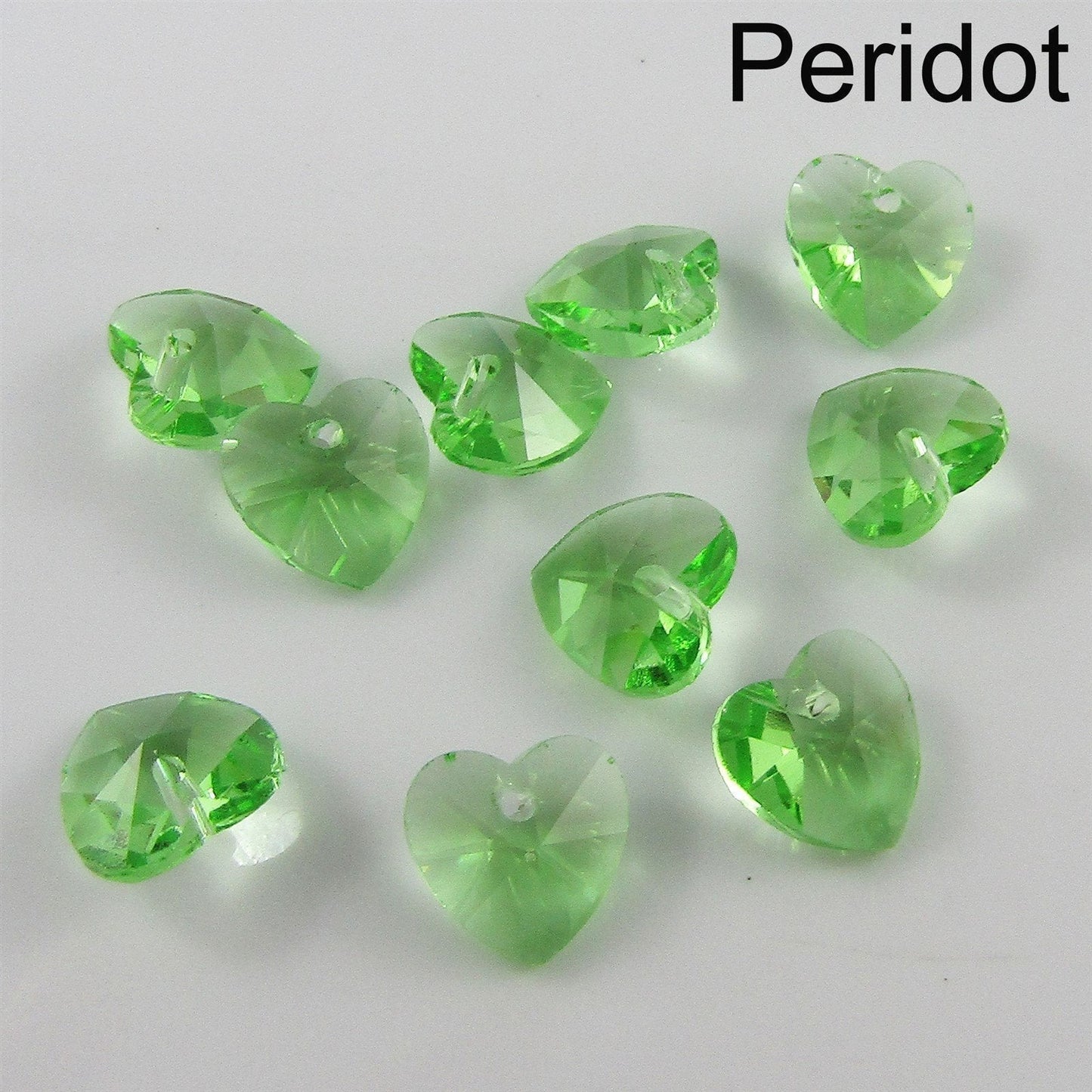 Bulk 10pcs Glass Faceted Heart Charm Pendant 10mm Select 12 Colours