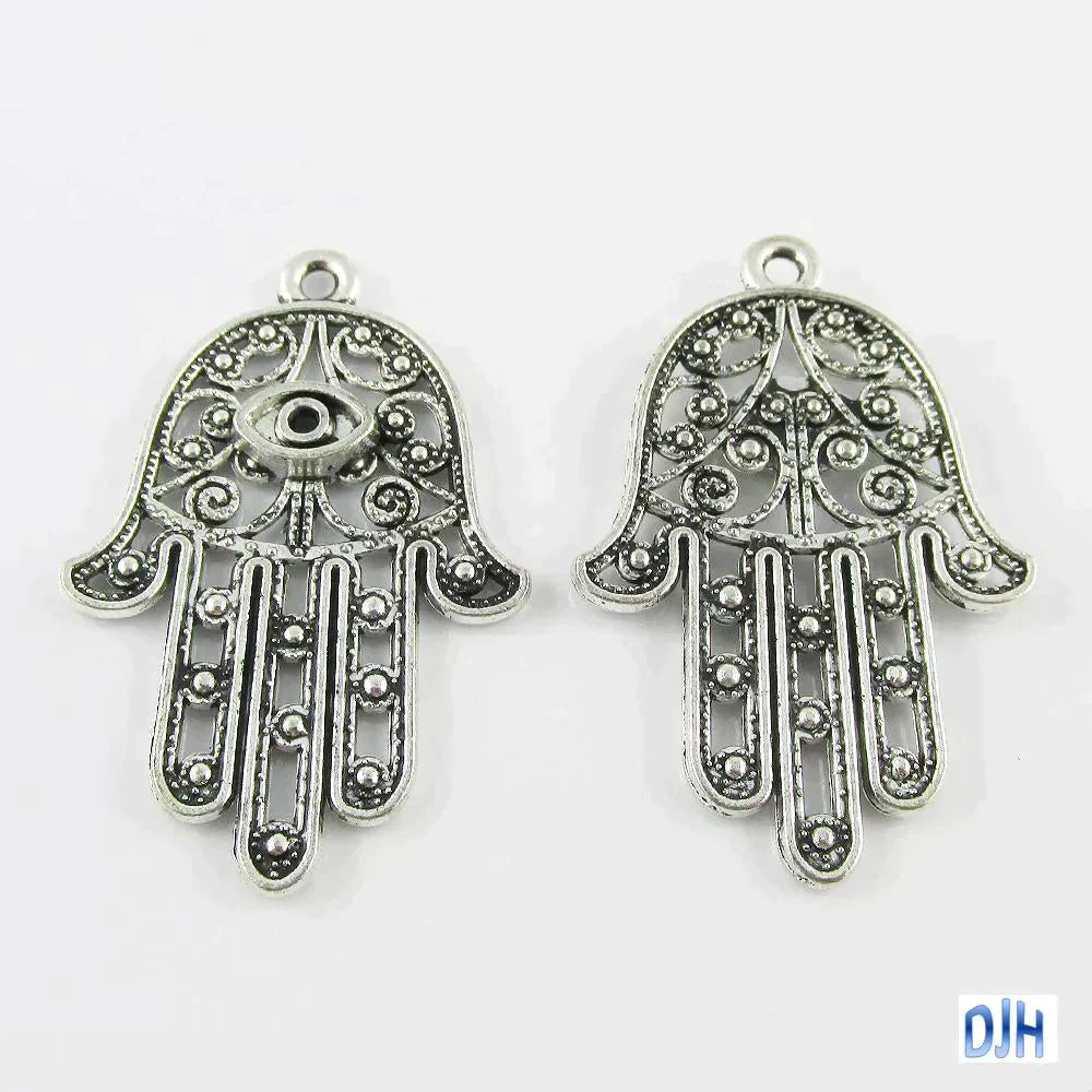 Bulk Hamsa Hand Evil Eye Charm Pendant 42mm x 28mm Select Qty