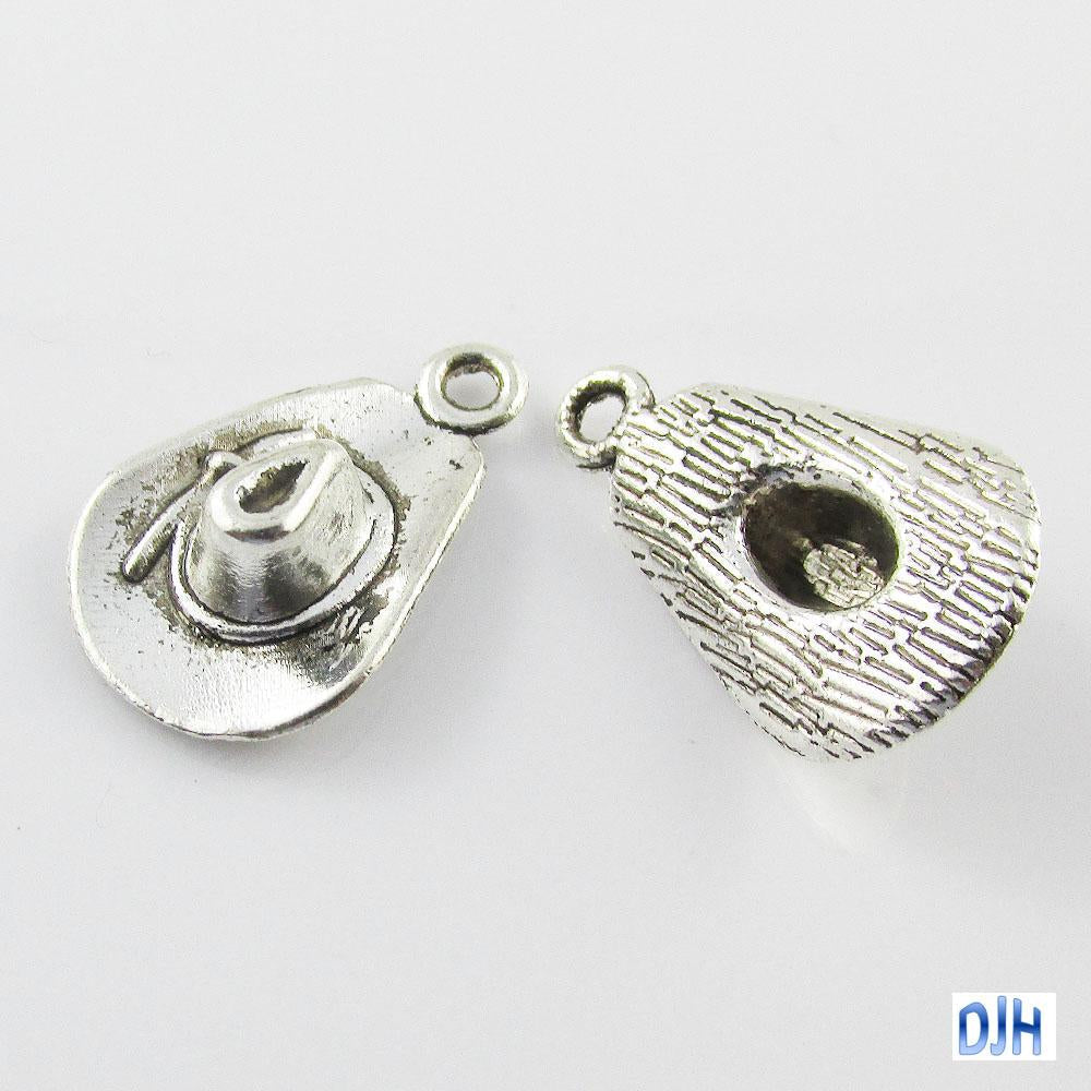 Bulk 3D Cowboy Hat Charm Pendant Western 21x13mm Select Qty