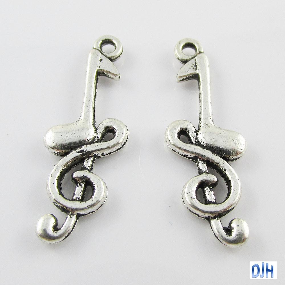 Bulk Music Note Treble Clef Charm Pendant Musical Musician 32x11mm Select Qty