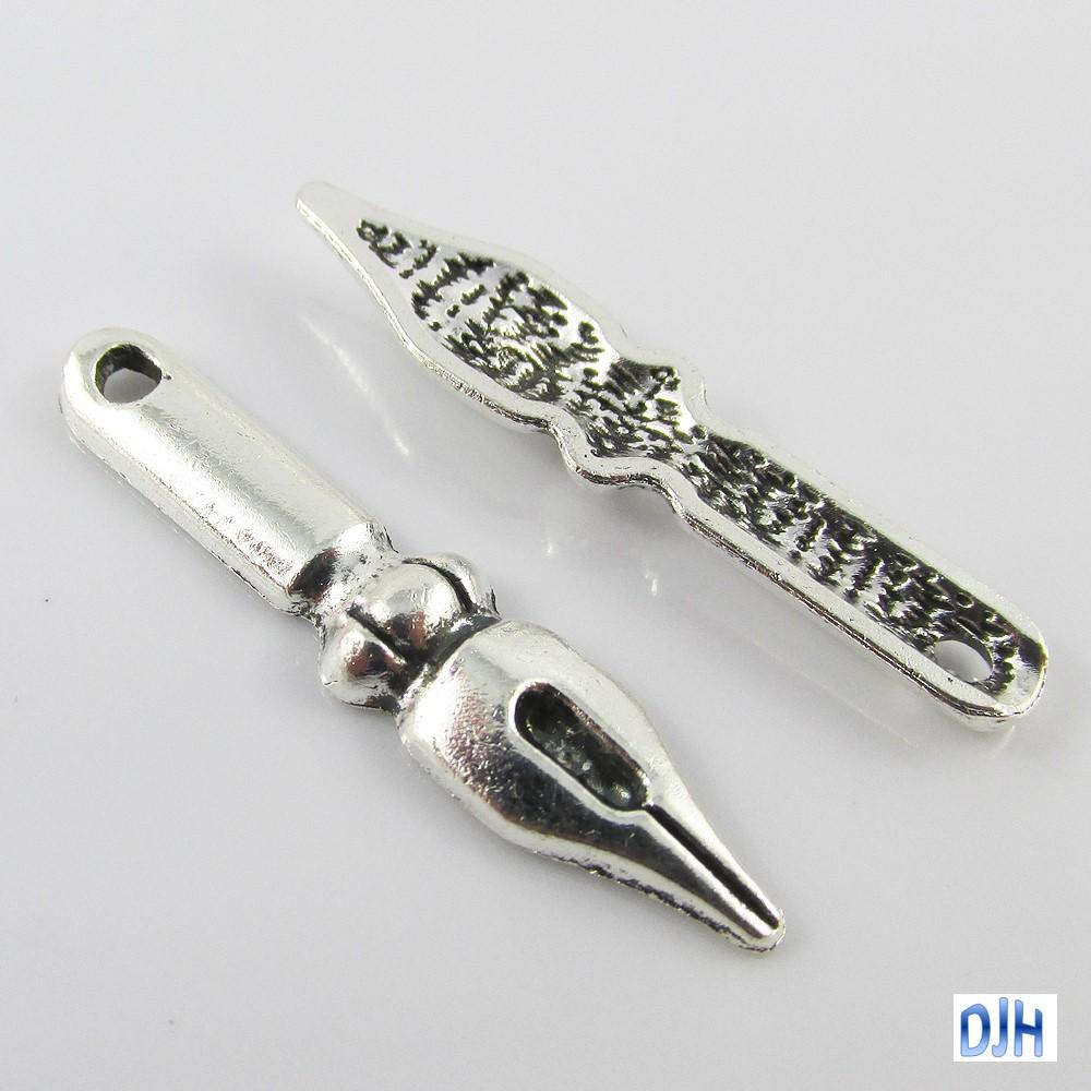 Fountain Pen Nib Pen Charm Writer Author School 32x7mm Select Qty