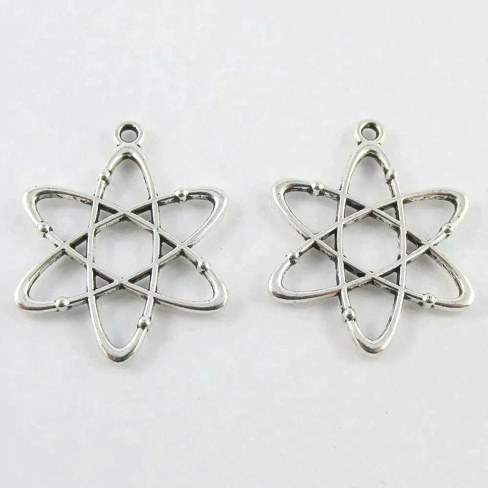 Bulk Atom Charm Pendant Chemistry Science 33x26mm Select Qty