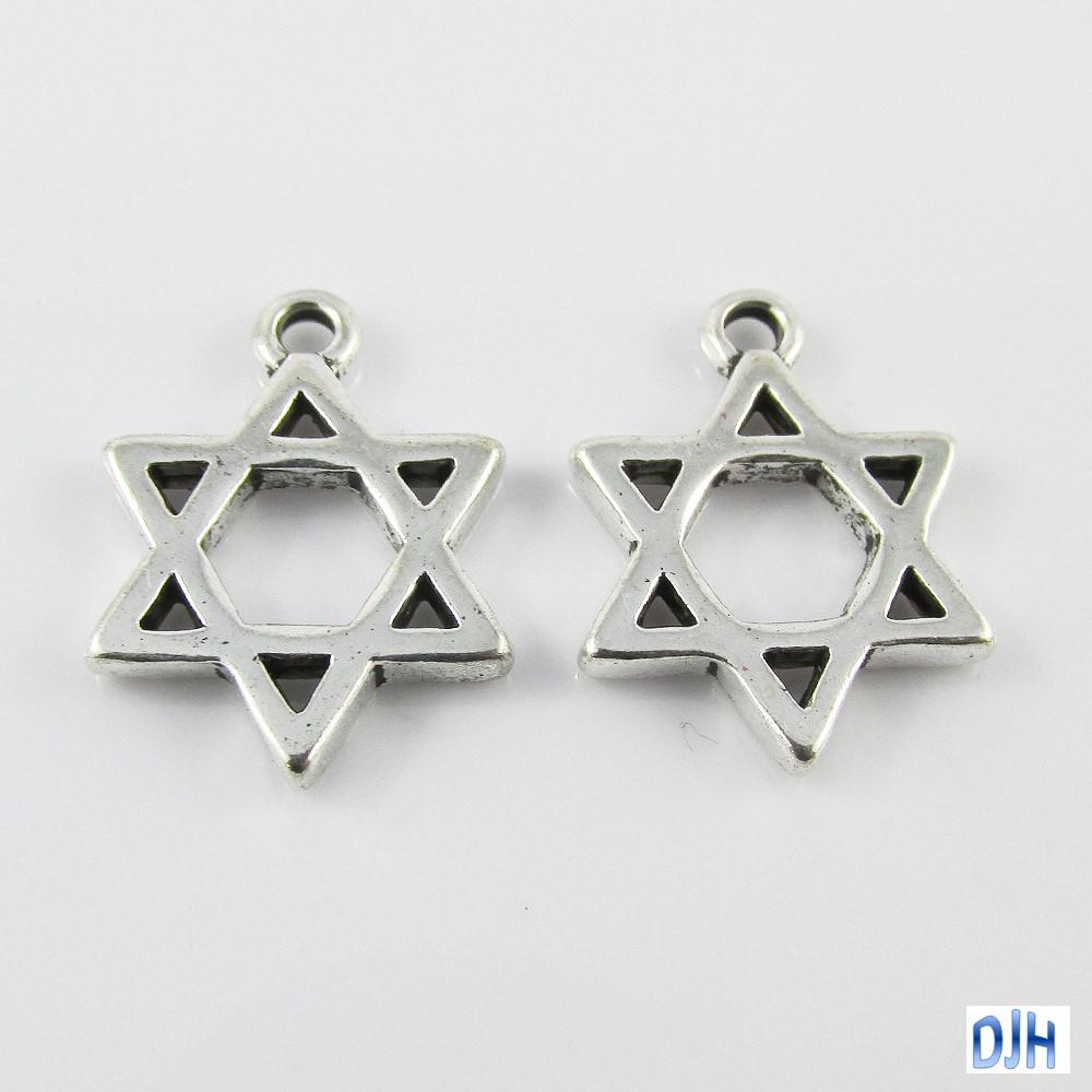 Bulk Hexagram Charm Pendant Star of David 21x16mm Select Qty