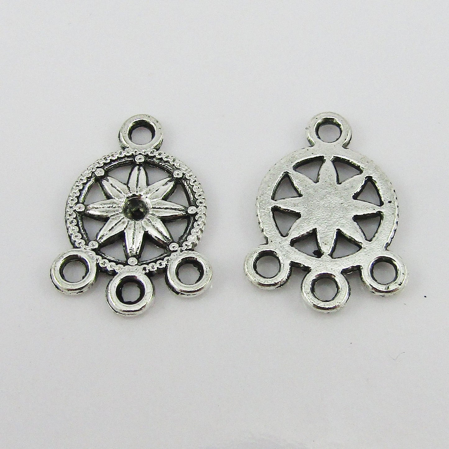 Bulk Flower Chandelier Connector Charm Pendant Silver 18x13.5x1.5mm Select Qty