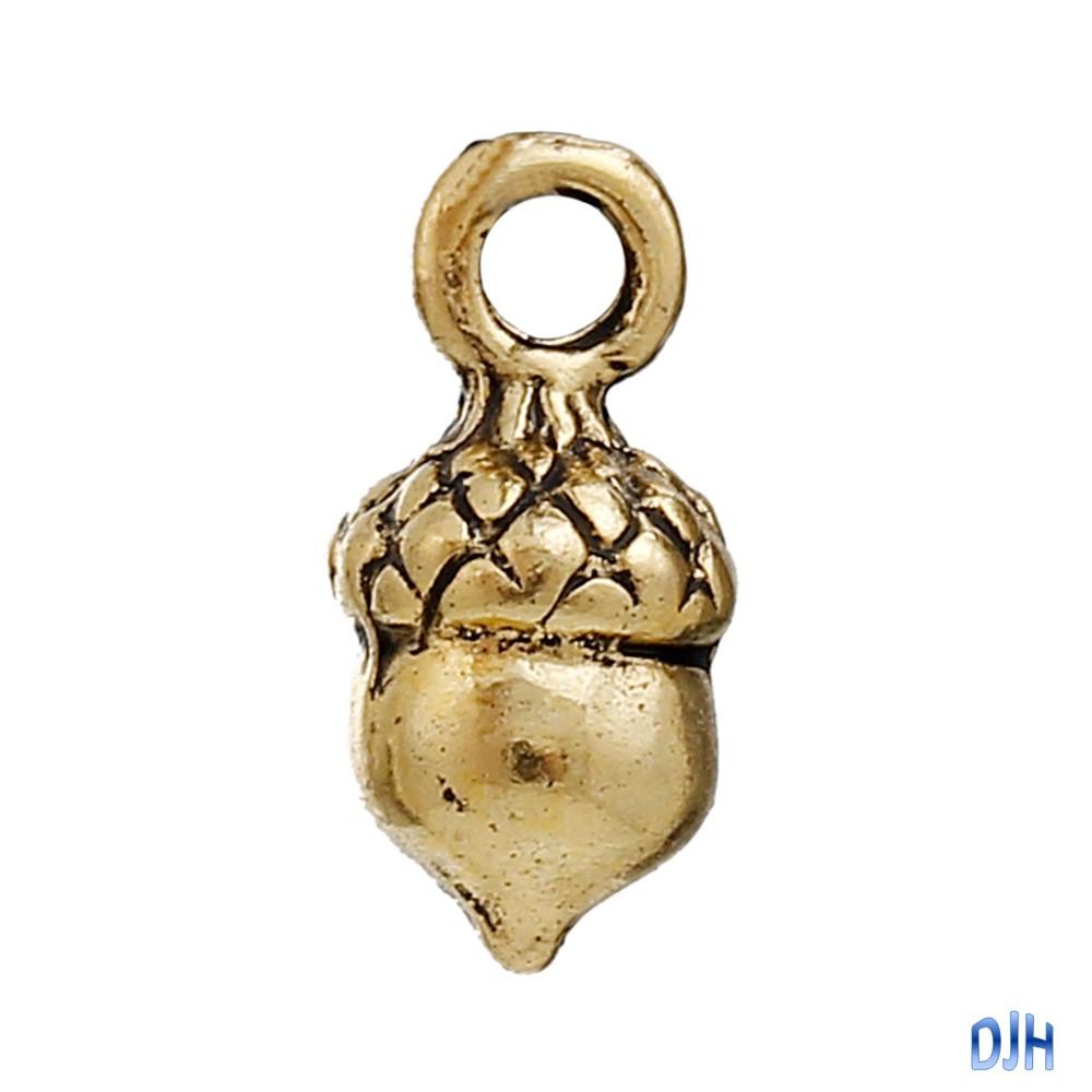 Bulk 3D Mini Acorn Charm Pendant 14x7mm Pack of 10 Select Colour