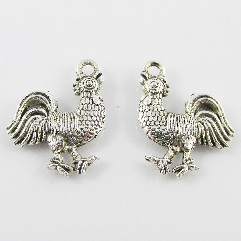 Bulk Rooster Charm Pendant Farm Hen Chicken 20x15mm Select Qty