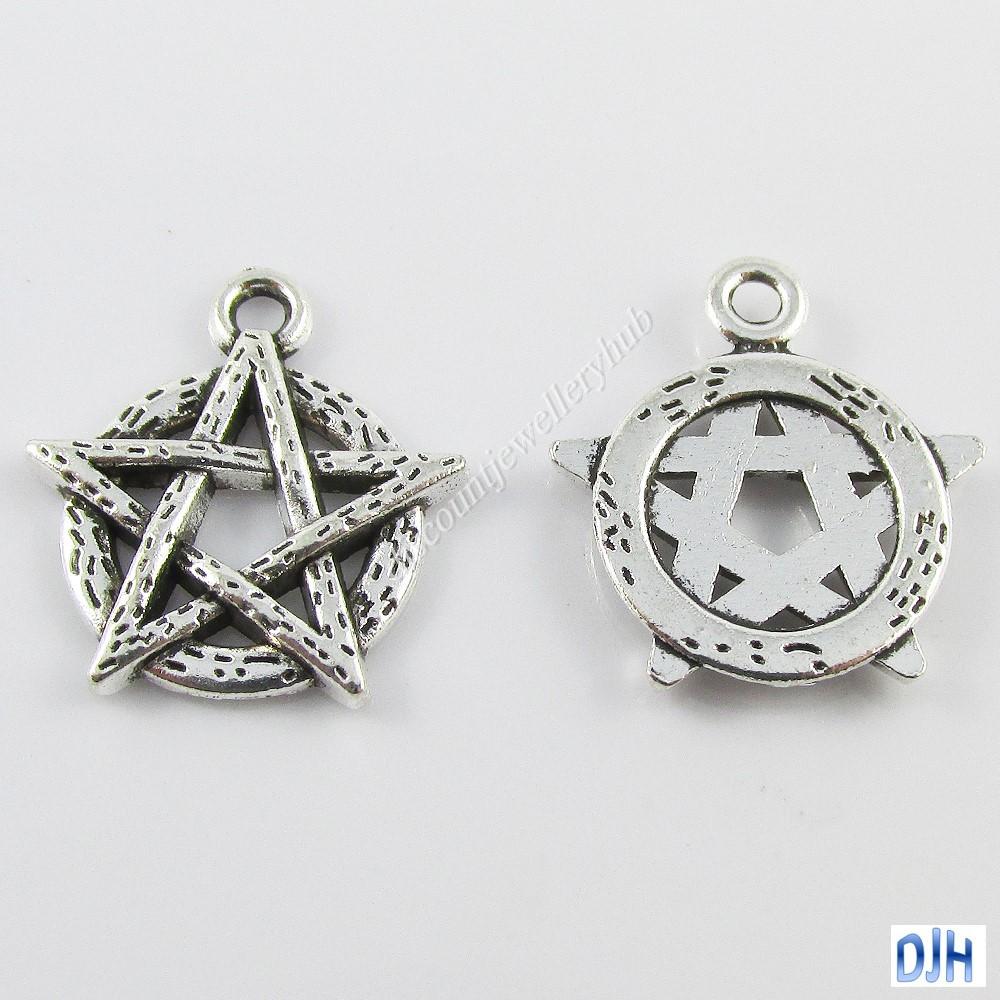 Bulk Pentagram Charm Pendant Pagan Wicca Witch 19x18mm Select Qty
