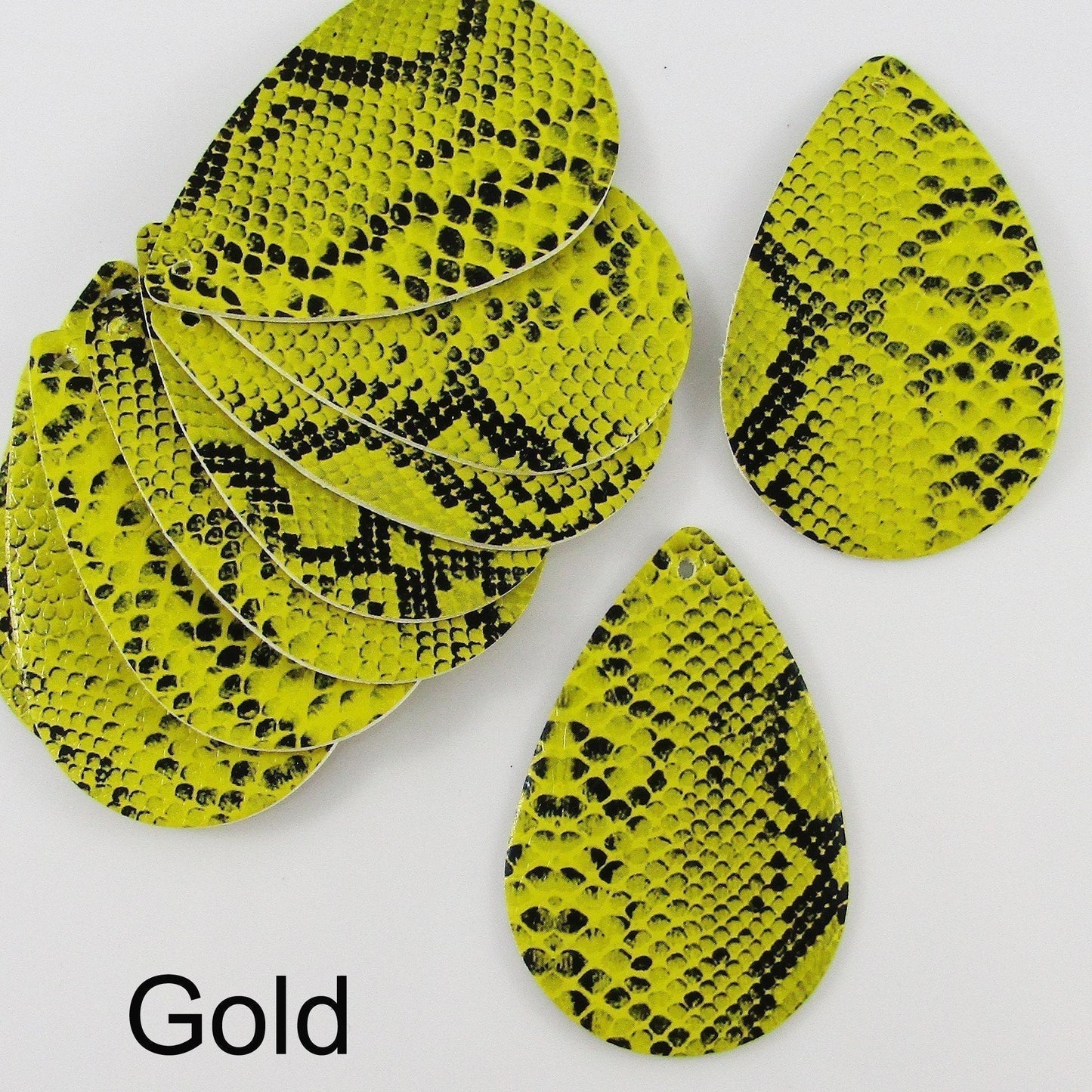Bulk Snake Skin Charm Pendant Teardrop PU Leather Select Colour