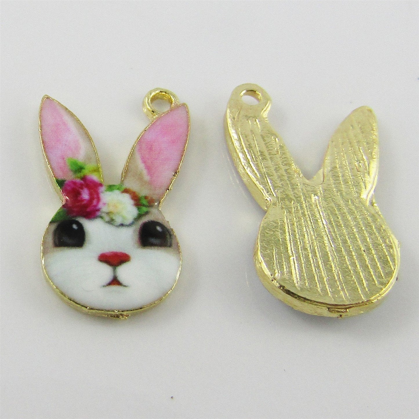 Bulk 10pce Enamel Rabbit Bunny Charm Black Cute Easter Bunny 19x11mm