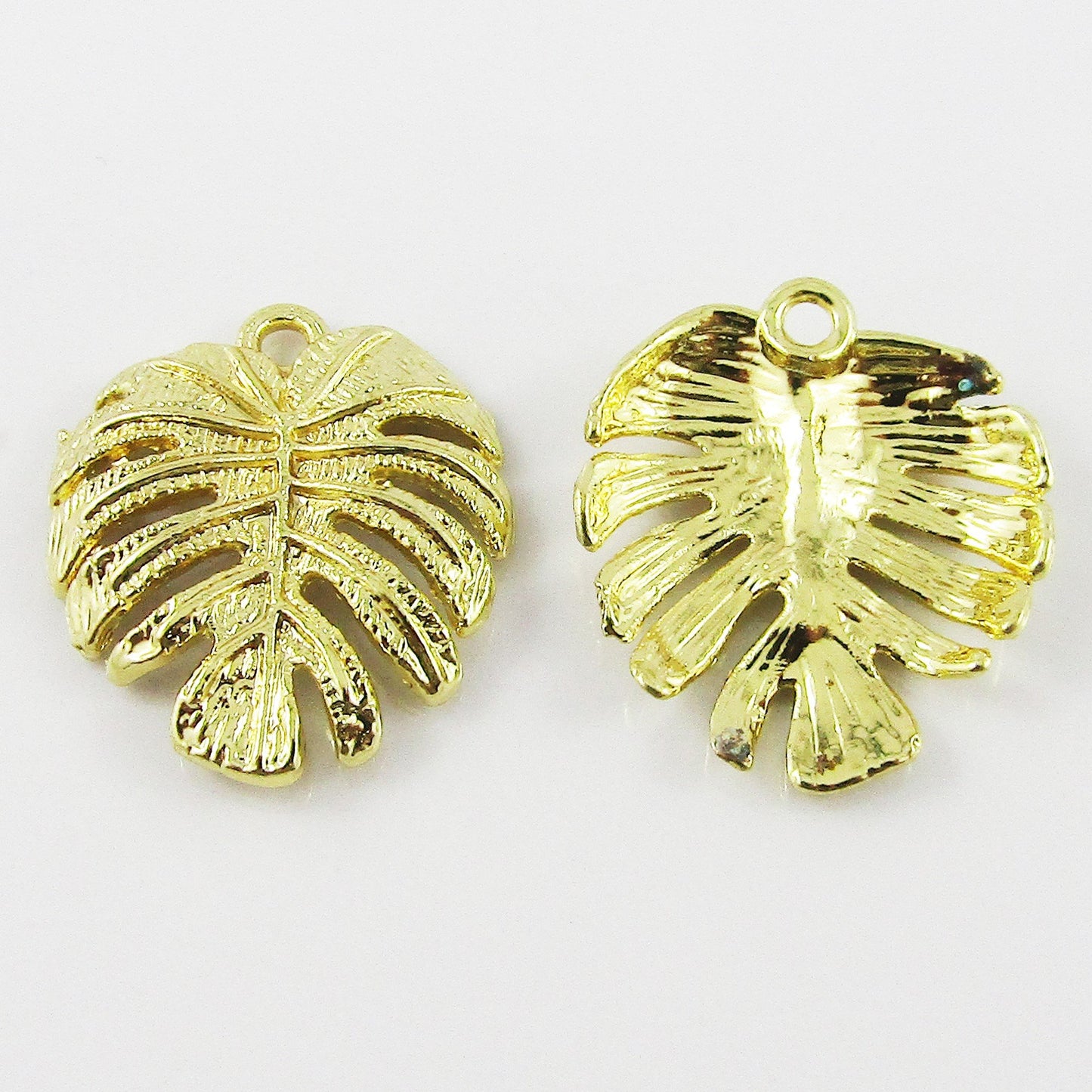 Bulk Monstera Leaf Charm Pendant Gold 21.5x19.3mm Select Qty