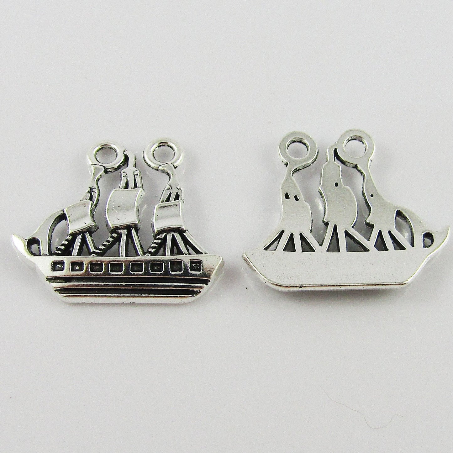 Bulk Pirate Ship Charm Pendant Sail Ship Galleon Alloy 21x24mm Select Qty