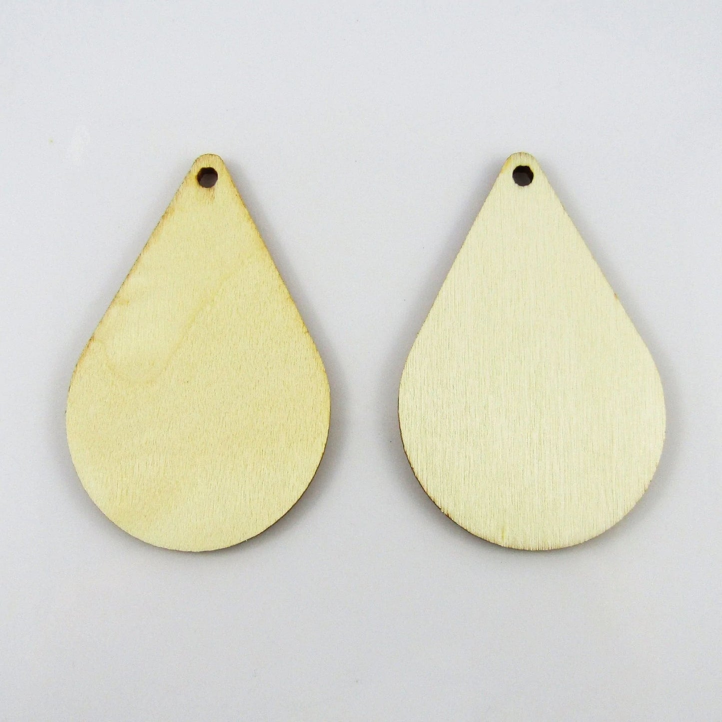 Bulk 10pcs Teardrop Unfinished Wood Charm Pendant Natural 61x39mm