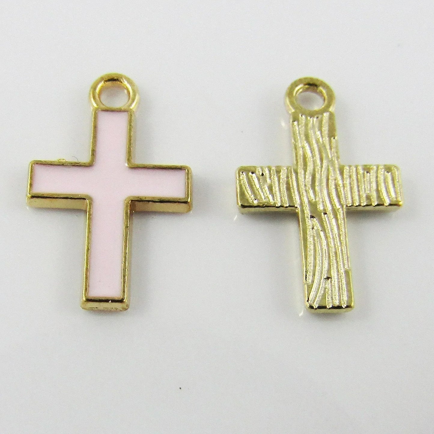 Bulk 10pce Enamel Mini Cross Charm Pendant Religious Cross 16x10mm Select Colour