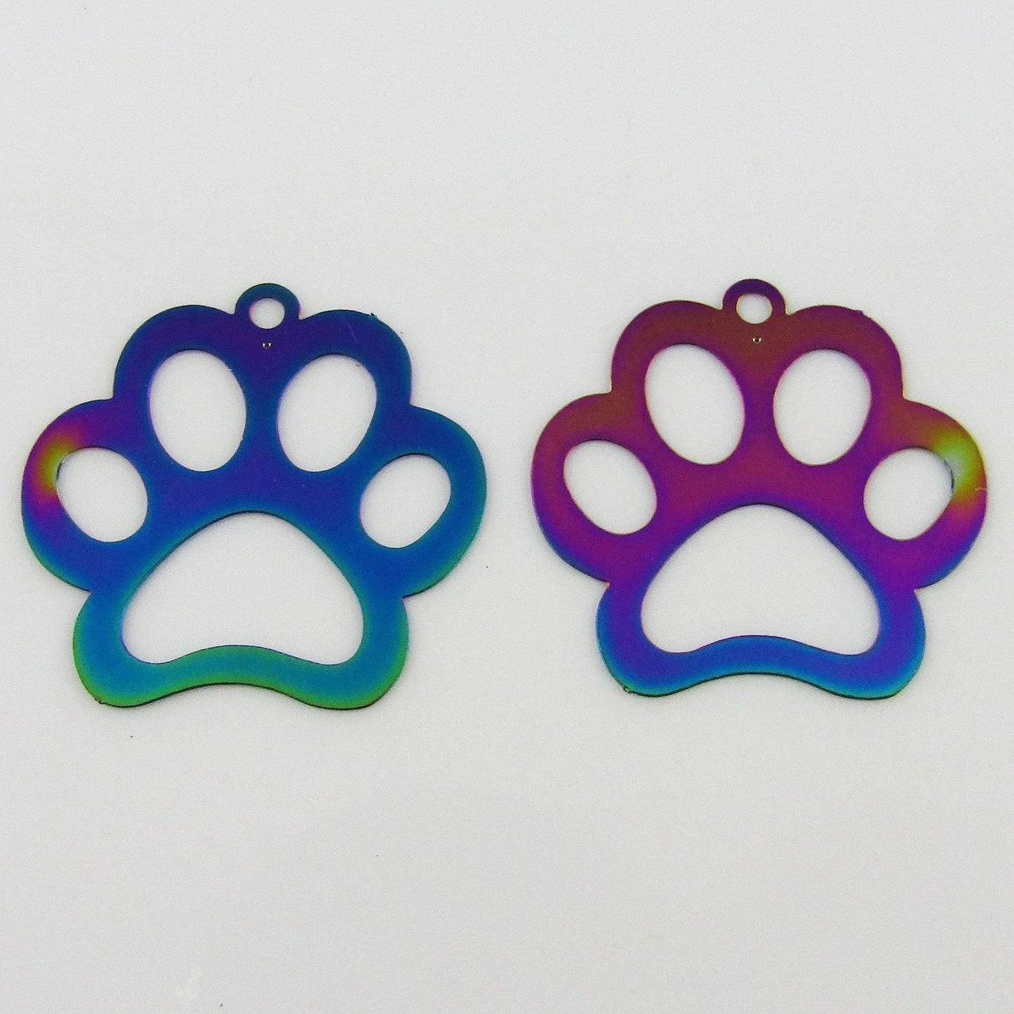 Bulk 6pce Laser Cut Paw Print Charm Pendant Earring Component SSteel 26x26mm