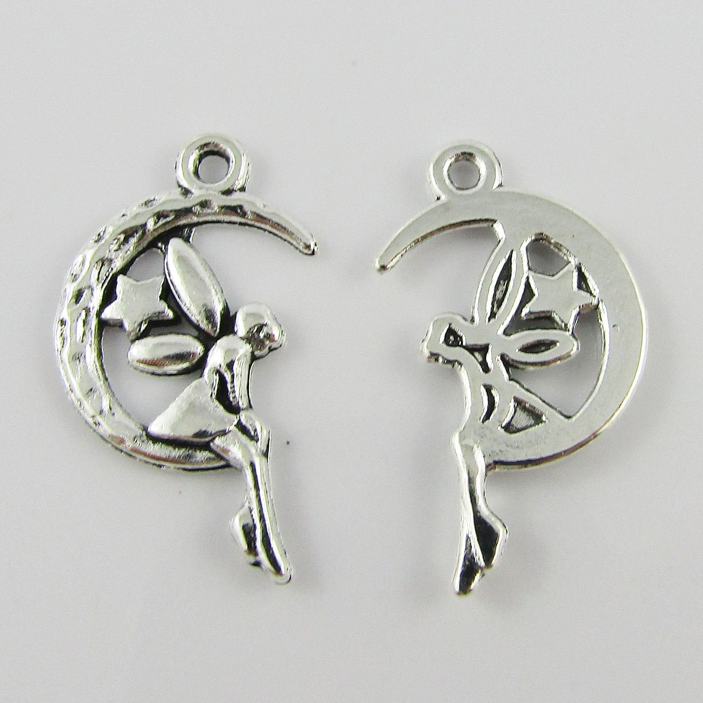 Bulk Moon Fairy Charm Pendant Crescent Moon Wishing Pixie 26x15mm Select Qty