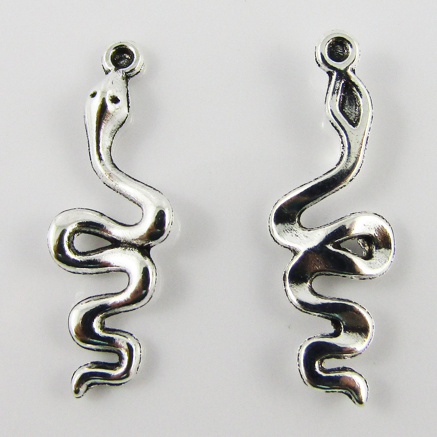 Bulk Serpent Snake Charm Pendant Venomous Reptile 28x9mm Select Qty